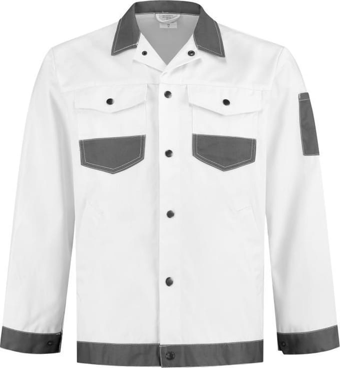BT Werkjasje Katoen-Polyester WJC6040 Wit/GrijsS