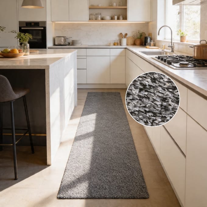 Droogloopmat grijs - 50x400 cm - Super absorberend - JYG Katcot