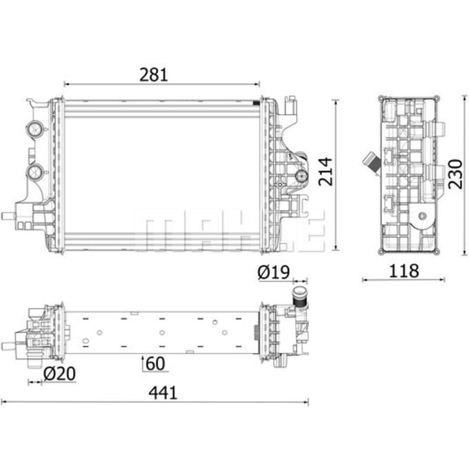 Radiator, motorkoeling MAHLE CR 2634 000P