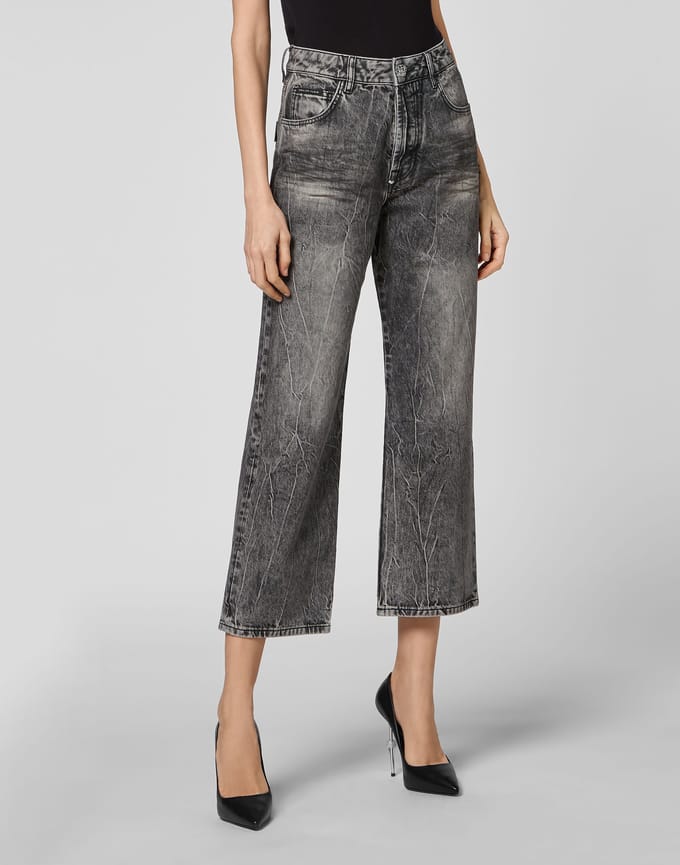 Denim Broek Losjes Iconic Plein