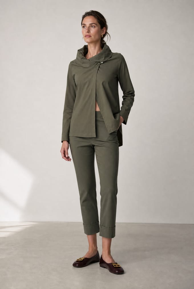 Biagio bengalina pants | Army - Army / M