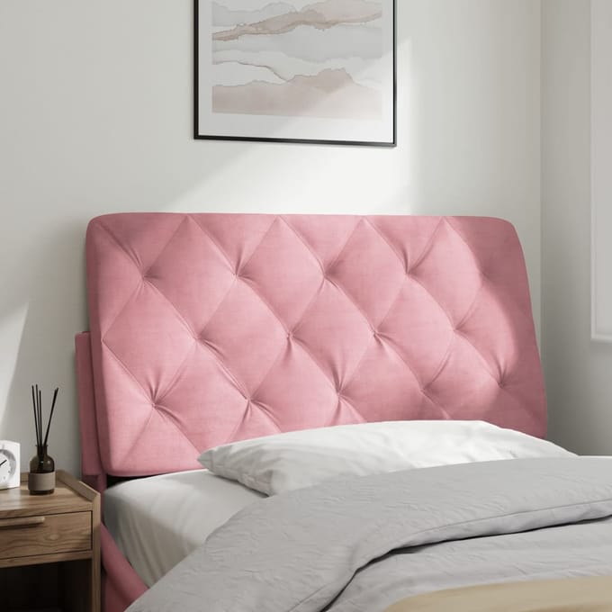 vidaXL - Hoofdbordkussen - 100 - cm - fluweel - roze