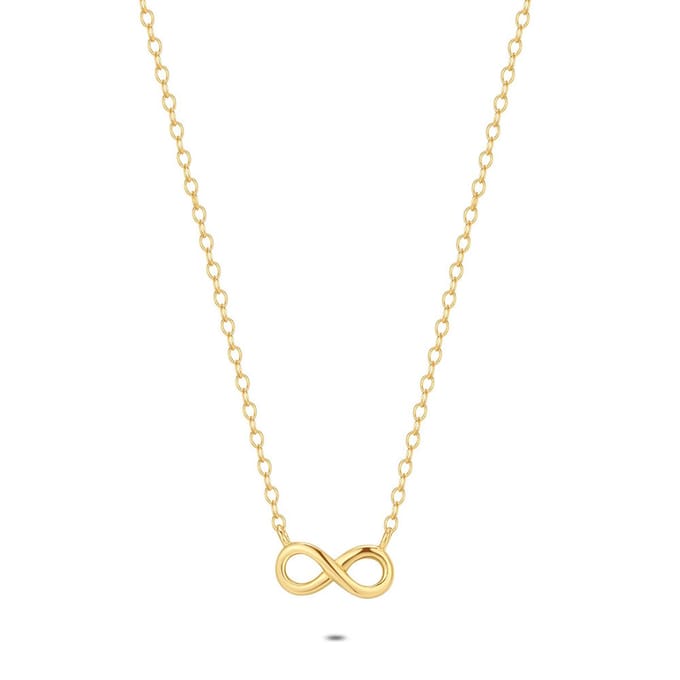 Twice As Nice Halsketting in 18kt verguld zilver, infinity 40cm+5cm