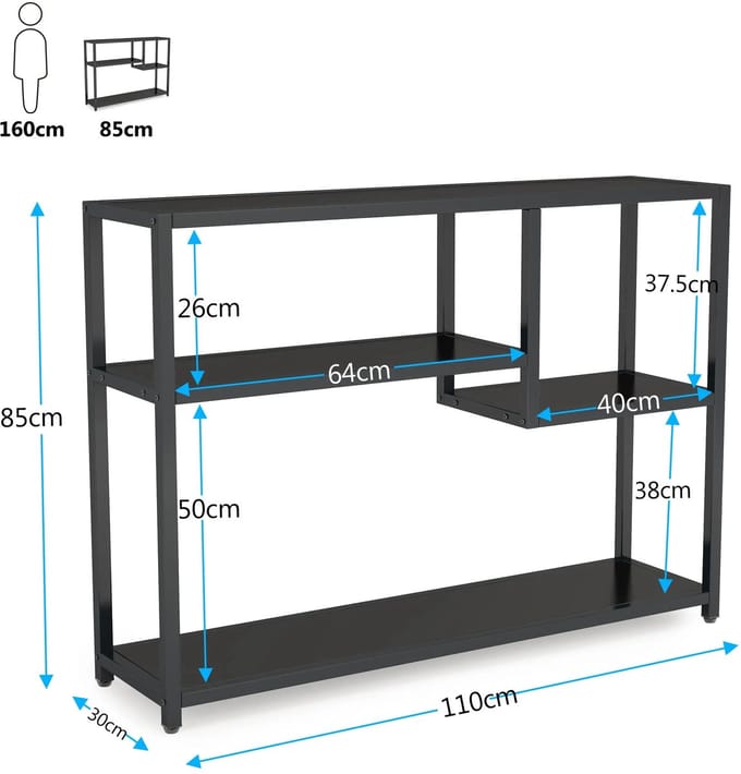 Salontafel - Console Tafel - Bijzettafel - Dressoirtafel - Open - 109 × 30 × 85 cm (L × B × H)
