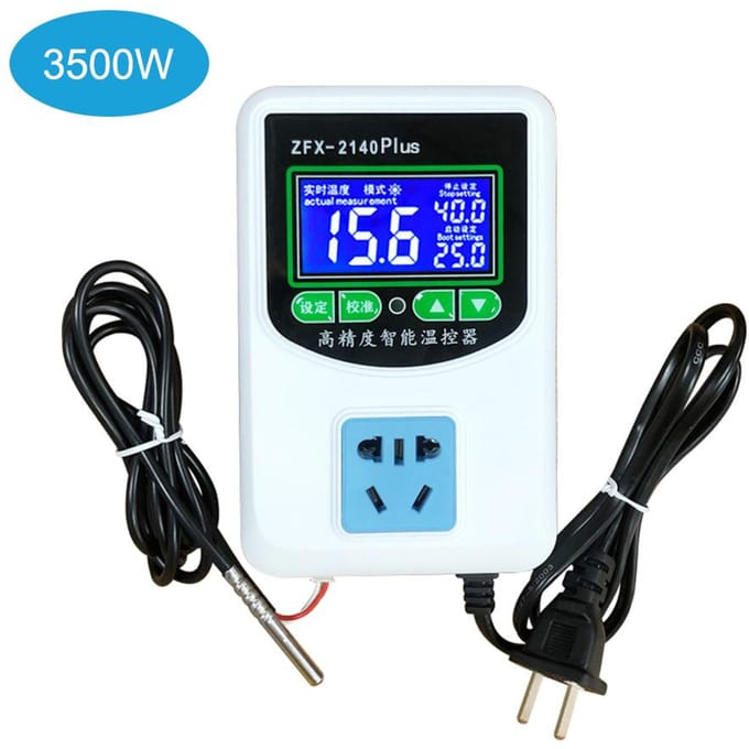 ZFX-W2140A Digitale temperatuurregelaar Intelligente hoge nauwkeurigheid Verwarming Koeling NTC-sensor Temp 3500W black