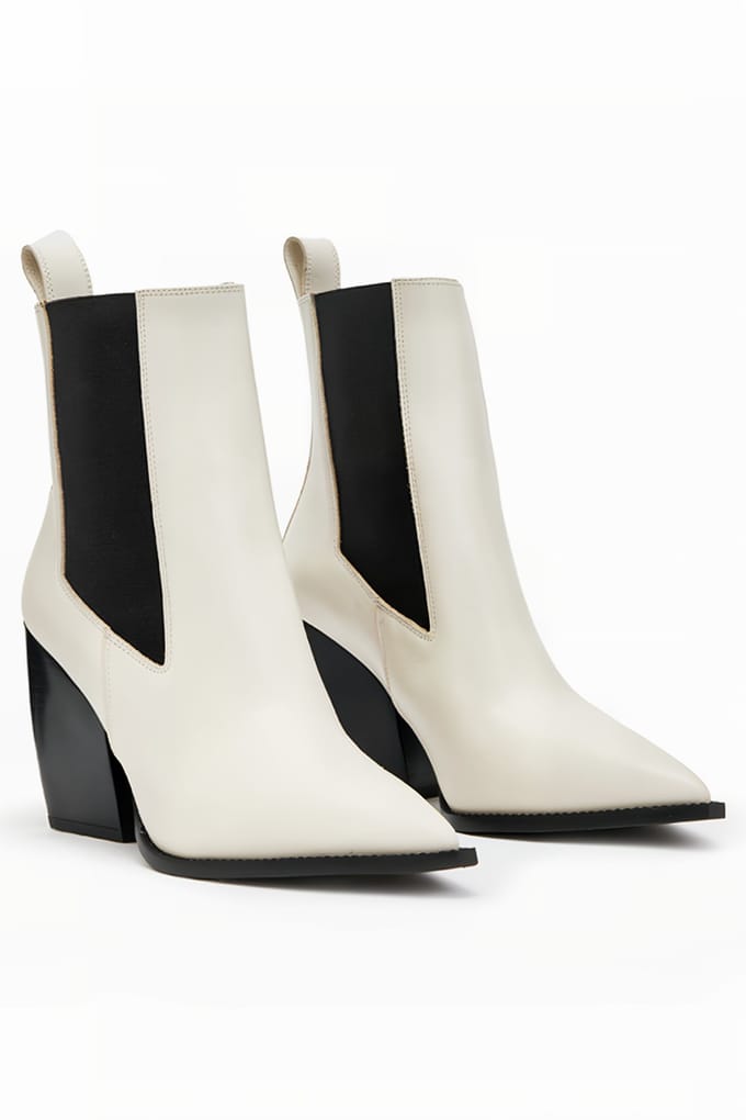 AllSaints Ria Boot Stone White Taglia: 36 | Stivali Outlet | Donna | Bianco