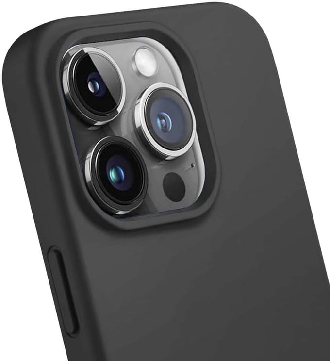 Jaym, Hoesje geschikt voor iPhone 14 Pro Max - Siliconen met Microvezel, Zwart