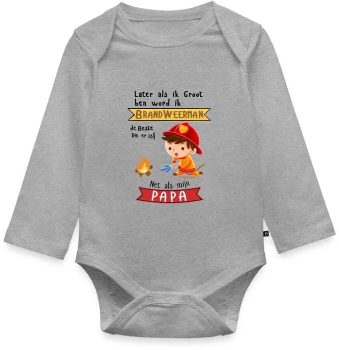 Papa Is De Beste Brandweerman Baby Rompertje Met Lange Mouwen