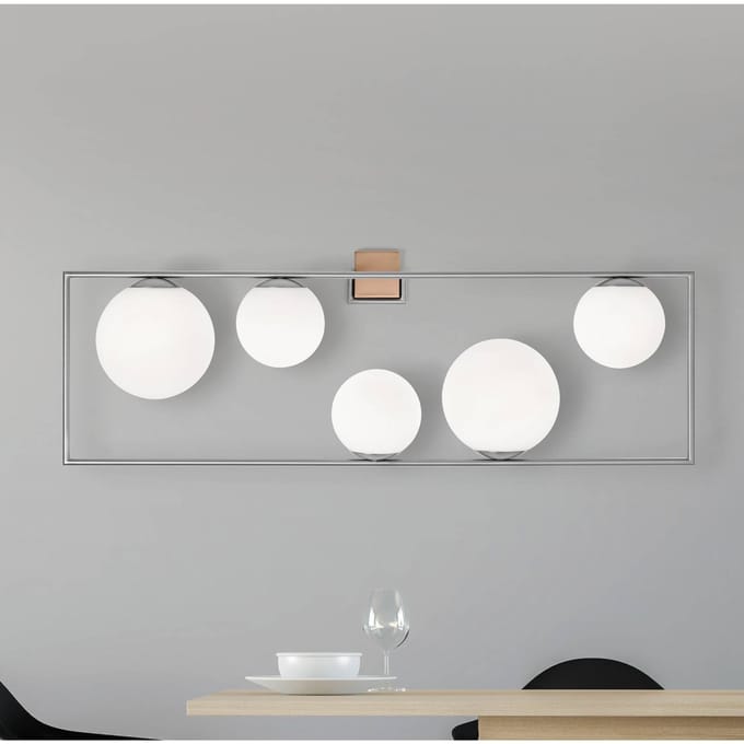 miloox by Sforzin Buble wandlamp, staalkleurig, 5-lamps, glas