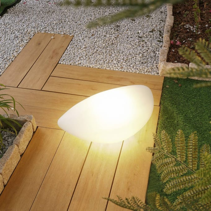 Lindby - Sfeerverlichting buiten - 2lichts - Kunststof, metaal - H: 18 cm - E27 - wit, zwart