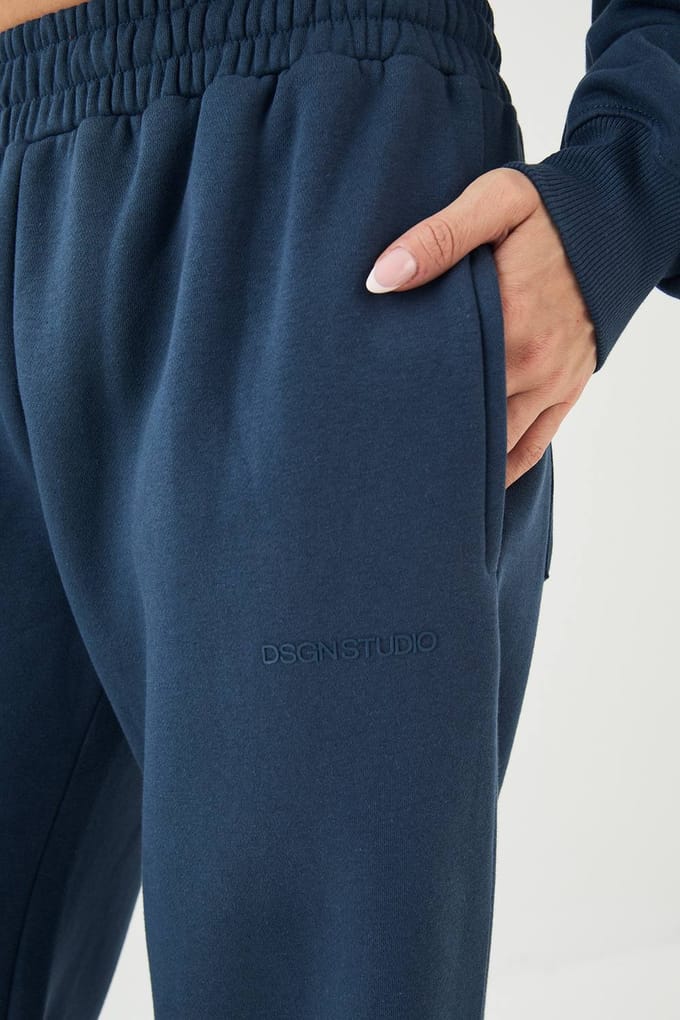 Dames DSGN Studio Rechte Pijp Jogger | Indigo | Maat: Large
