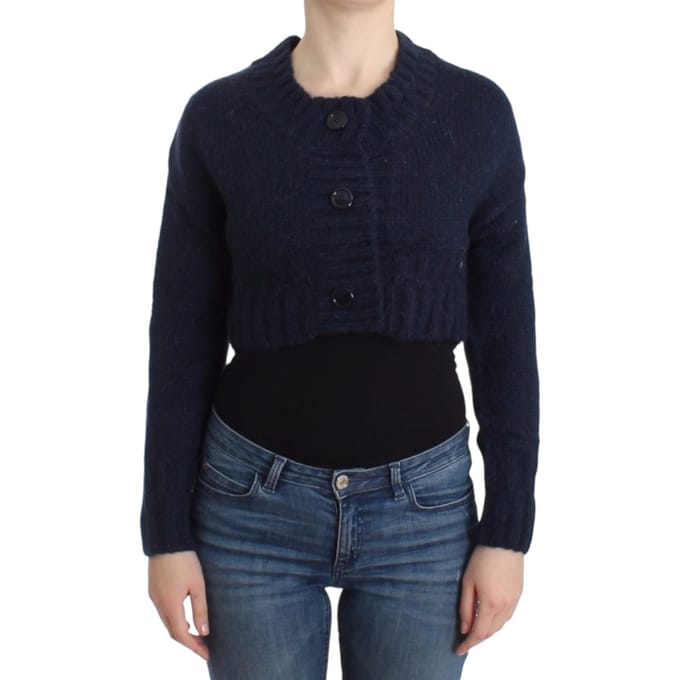 John Galliano Blauw verkorte cardigan