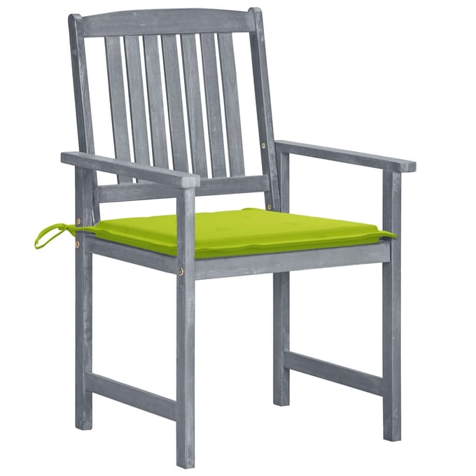 vidaXL - Tuinstoelen - 6 - st - met - kussens - massief - acaciahout - grijs