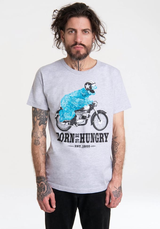 Logoshirt T-Shirt Sesamstrasse - Krümelmonster Motorrad