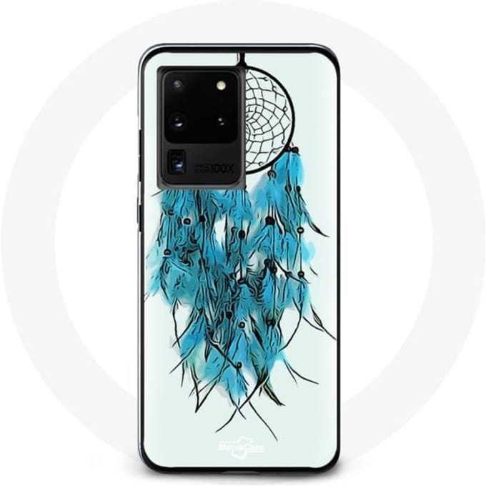 Coque pour Samsung Galaxy S20 Ultra Attrape Rêve Bleu Fond Blanc