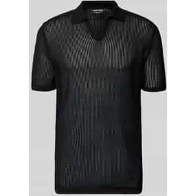 slim fit poloshirt met V-hals