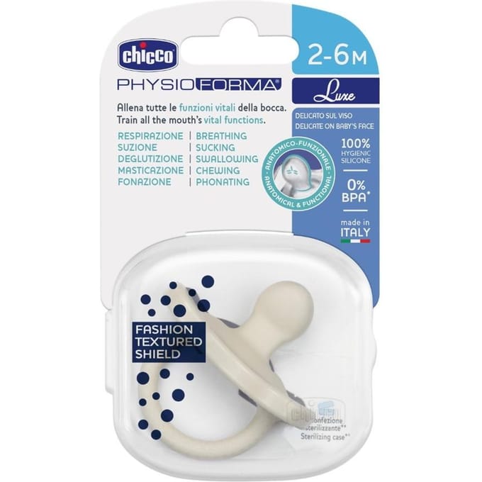CHICCO 00073011380000 Sucette PHYSIOFORMA LUXE 2-6M gris