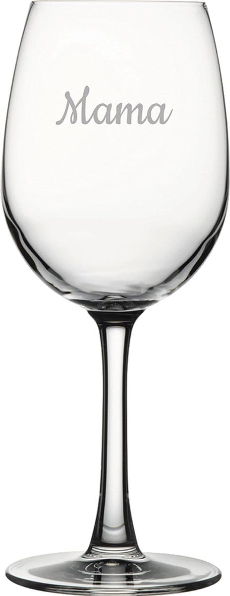Gegraveerde witte wijnglas 36cl Mama