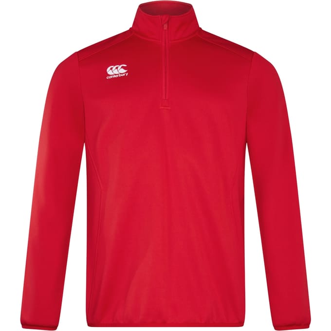 Canterbury Heren Kwart Rits Trainingsmiddelager (Vlag Rood)