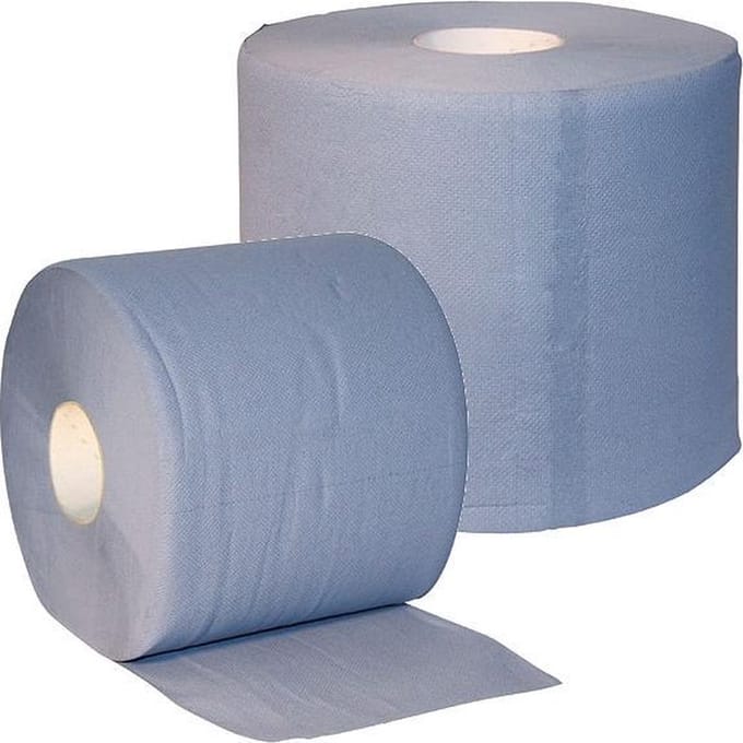 Uierpapier 3-laags verlijmd, blauw, 1000 vel, à 2rol