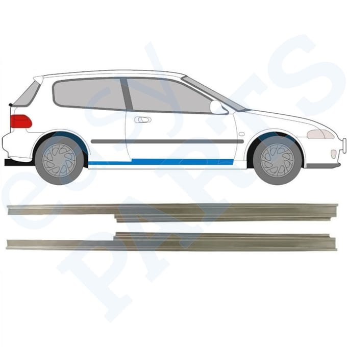 Reparatie dorpel voor Honda Civic 1991-1995 / Links + Rechts / Set
