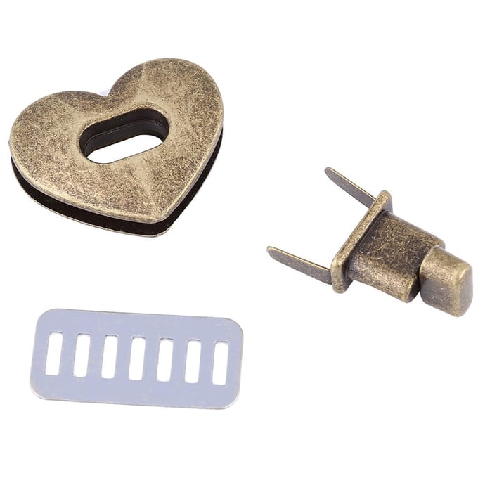 5 sets Hartvormige Metalen Sluiting Draaislot Twist Lock Hardware Handtas Tas Accessoire (Bronzen) beige