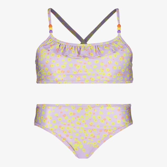 Osaga meisjes bikini met bloemenprint lila - Maat 152