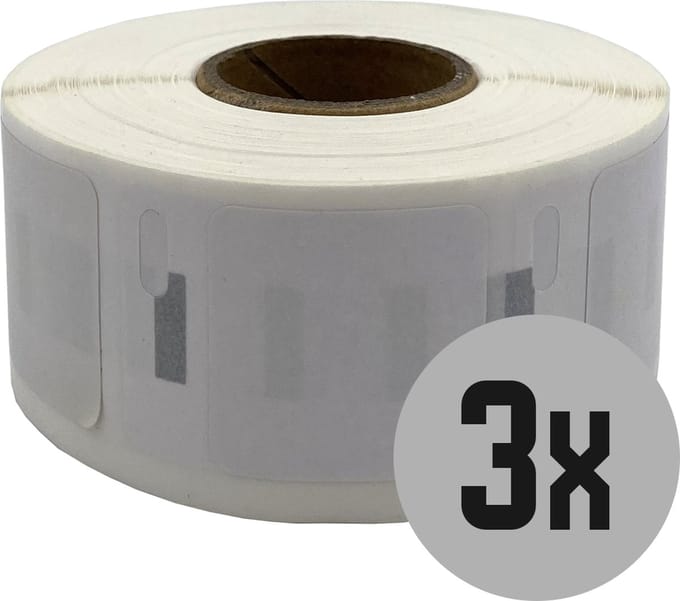 DULA Dymo Compatible labels - Wit - S0929120 - Vierkante etiketten - 3 rollen - 25 x 25 mm - 750 labels per rol