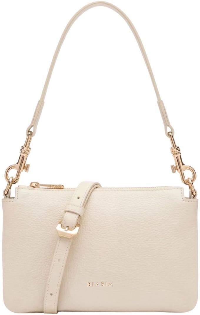 Biasia Feather Small Crossbodytas Kleine Dames - Leer - Wit