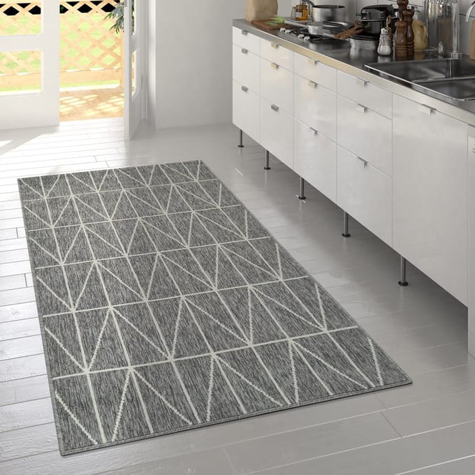 Flycarpets Binnen & Buitenkleed - Vloerkleed Bruliza - Geo - Grijs