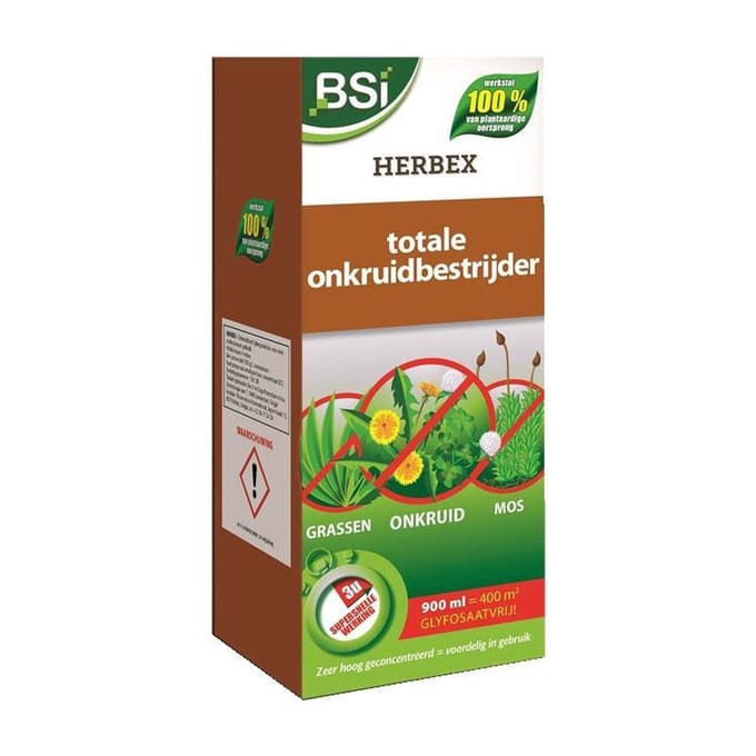 BSI - Herbex - Ideaal bestrijdingsmiddel tegen onkruiden, grassen en mos - 900 ml voor 500 m²