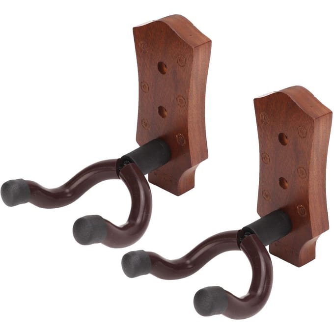 2 stuks Gitaar Muurhanger Elegant Zwart Walnoot Gitaar Muurbevestiging voor Mandoline Gitaar Banjo Ukulele black