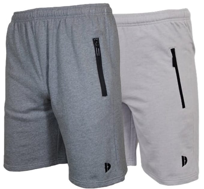 2-Pack Donnay - Joggingshort (Nick) - Sportshort - Heren - Silver-marl/Light grey (804) - maat L