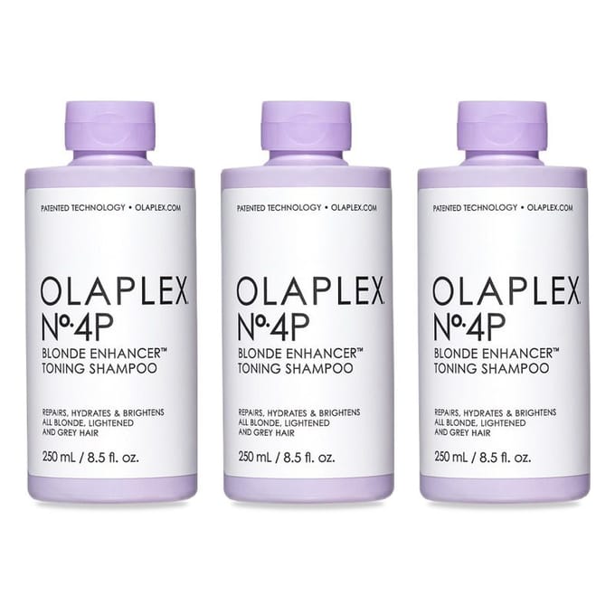 3x Olaplex No.4P Blonde Enhancer Toning Shampoo