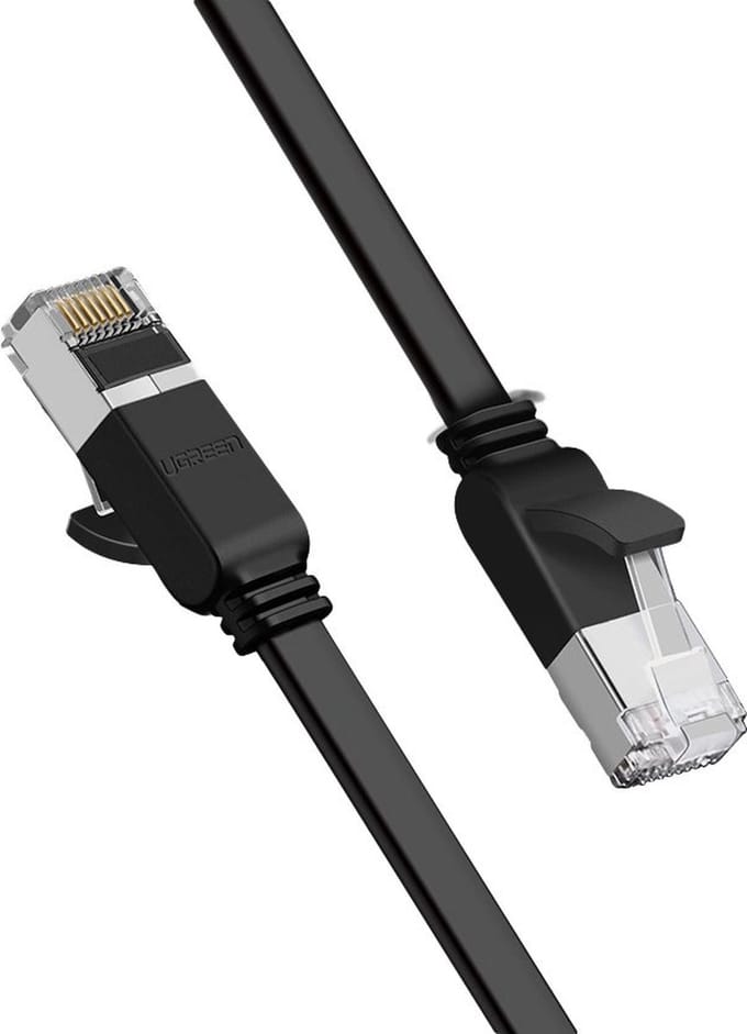 Ugreen - platte - kabel Ethernet patchkabel RJ45 Cat - 6 - UTP - 1000 - Mbps - 0,5 - m - zwart - (50183)