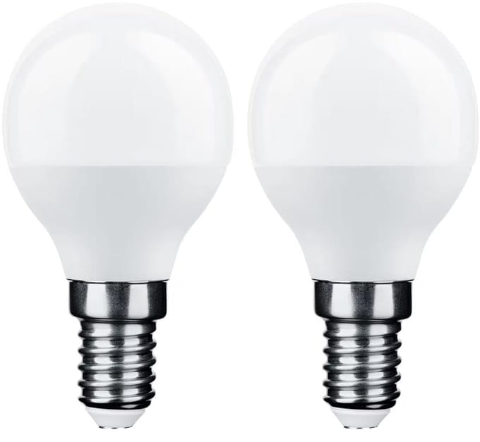 Technik E14 LED Lamp 6W - 490lm - 6000K - Daglicht Wit - LED Kogellamp G45 - Vervangt 45W Gloeilamp - 2 stuks