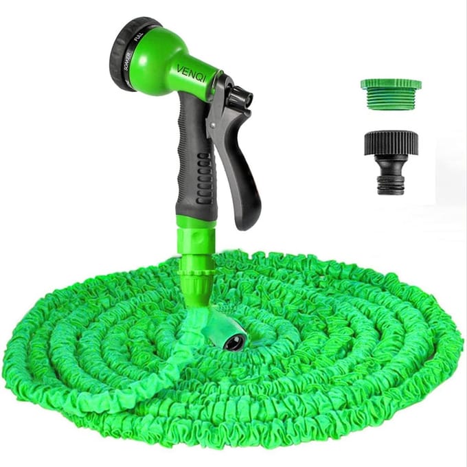 Uitbreidbare Tuinslang - Flexibele Waterslang - Tuin Bewateren - 3x Uitzettend - 15 Meter - Groen