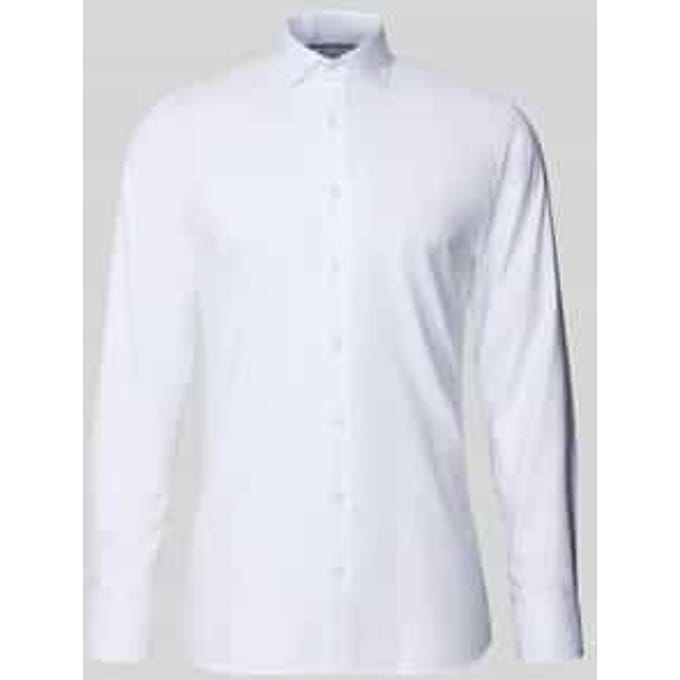OLYMP No. Six super slim fit overhemd - wit diamant twill - Strijkvriendelijk - Boordmaat: 41