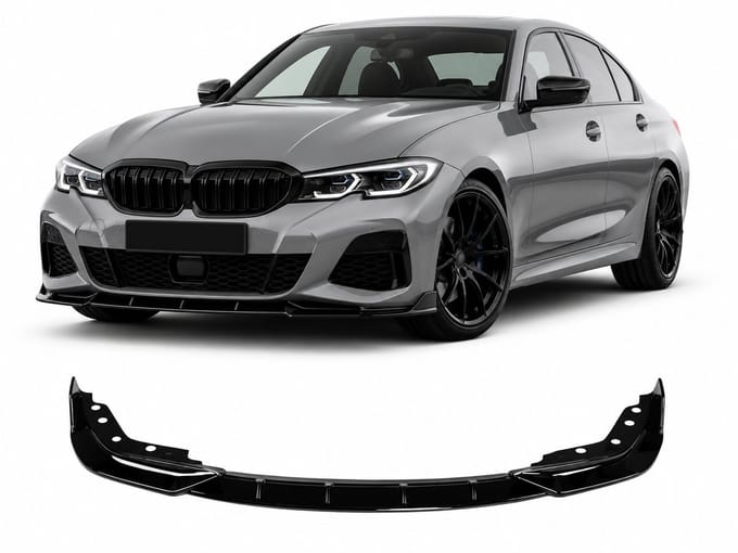 Frontlip Spoiler Geschikt Voor BMW 3 Serie G20 G21 M-Pack (2018-2022) – Hoogglans Zwart