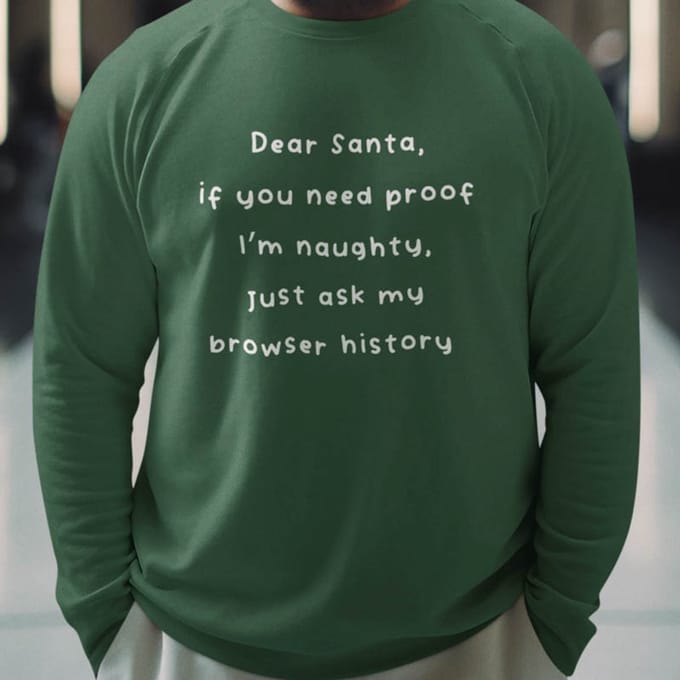 Foute Kerst Trui Groen Dear Santa If You Need Proof I'm Naughty, Just Check My Browser History 4XL