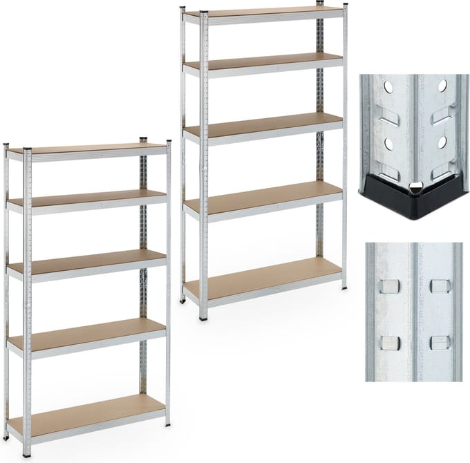 Stellingkast - set van 2 - 180x100x30 cm - tot 500 kg