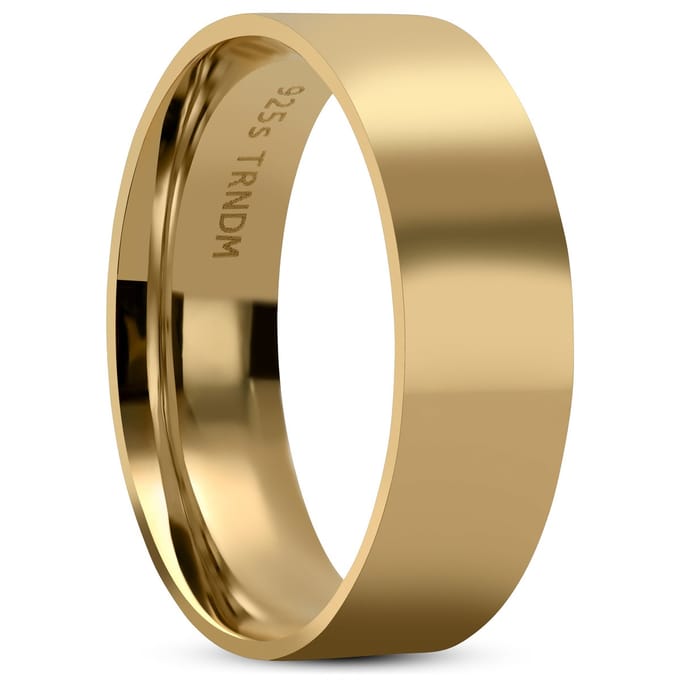7 mm Gepolijste ring van 14K-verguld 925 sterling zilver