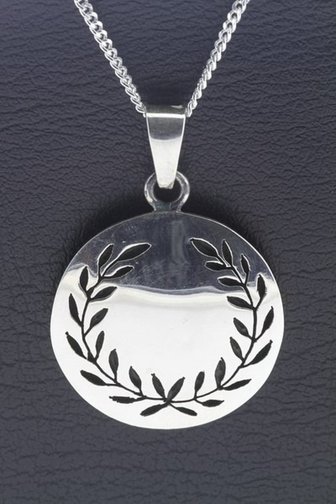 Zilveren Lauwerkrans Laurierkrans ketting hanger