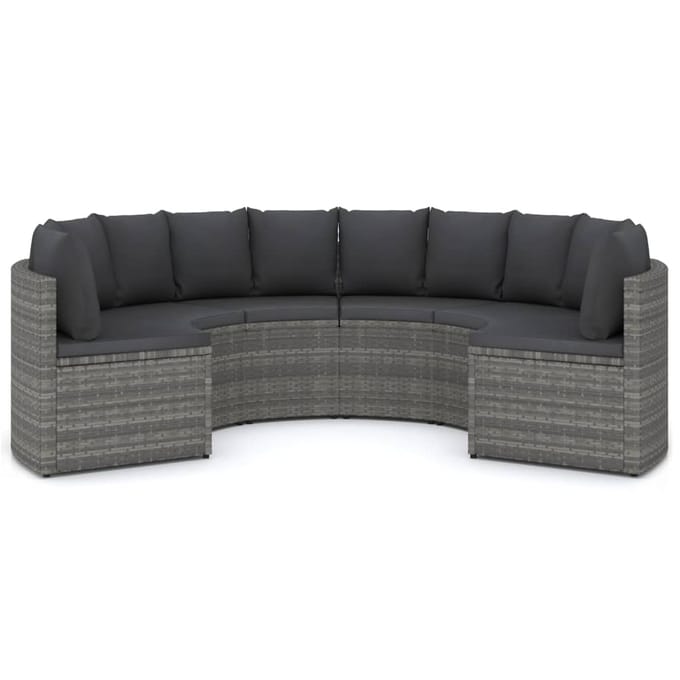 vidaXL - 6-delige - Loungeset - met - kussens - poly - rattan - grijs