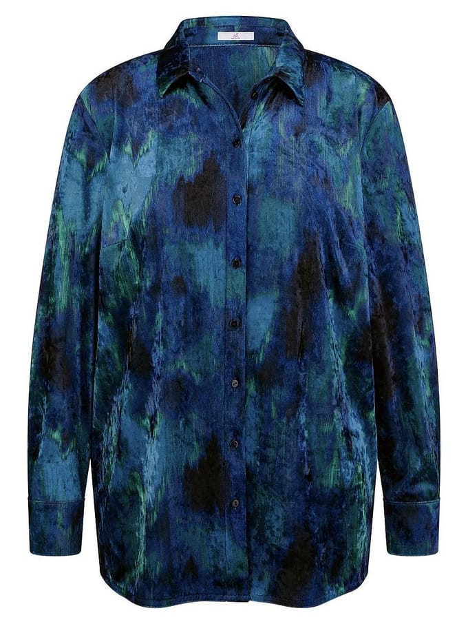 Fluwelen blouse lange mouwen Van Emilia Lay blauw