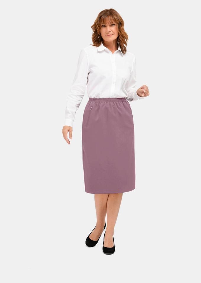 Kreukvrije rok met elastische tailleband - sering - Gr. 44 van Goldner Fashion