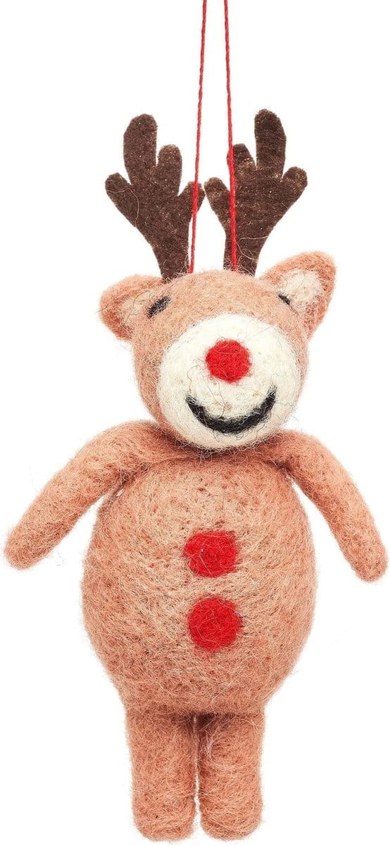 Rendier Rudolph vilten kersthanger - Sass & Belle