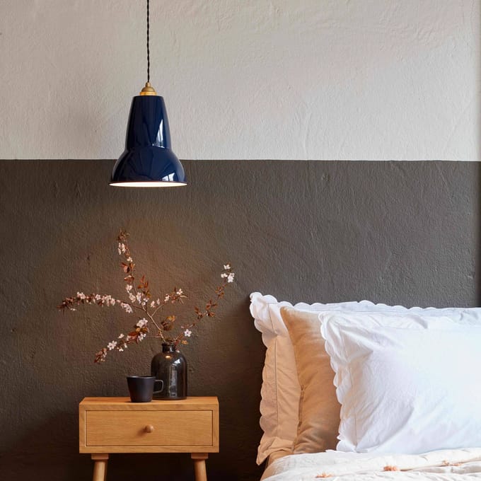 Anglepoise Original 1227 Messing Midi Hanglamp Inkt Blauw