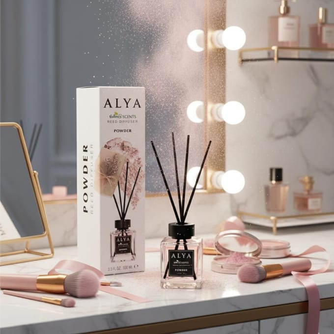 Alya Serie - Geurstokjes - Poedergeur - 100ml - Elegante Ontwerp