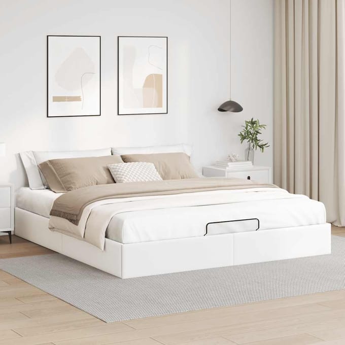 vidaXL - Bedframe - zonder - matras - 160x200 - cm - kunstleer - wit